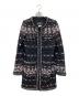 CHANEL（シャネル）の古着「ココボタン ノーカラーツイードコート」｜ブラック×マルチカラー