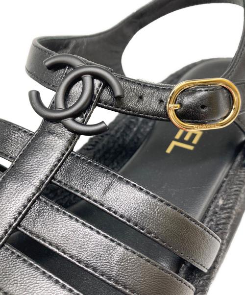 CHANEL（シャネル）CHANEL (シャネル) ココマーク グラディエーターサンダル ブラック サイズ:39Cの古着・服飾アイテム