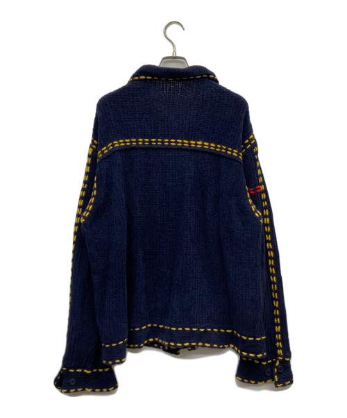 PHINGERIN（フィンガリン）PHINGERIN (フィンガリン) PG1 Knit ネイビー×イエロー サイズ:Ｍの古着・服飾アイテム