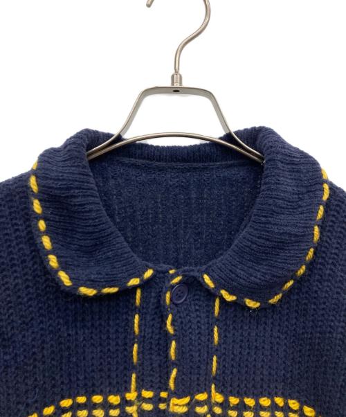 PHINGERIN（フィンガリン）PHINGERIN (フィンガリン) PG1 Knit ネイビー×イエロー サイズ:Ｍの古着・服飾アイテム