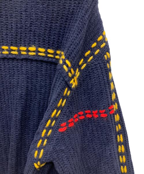 PHINGERIN（フィンガリン）PHINGERIN (フィンガリン) PG1 Knit ネイビー×イエロー サイズ:Ｍの古着・服飾アイテム