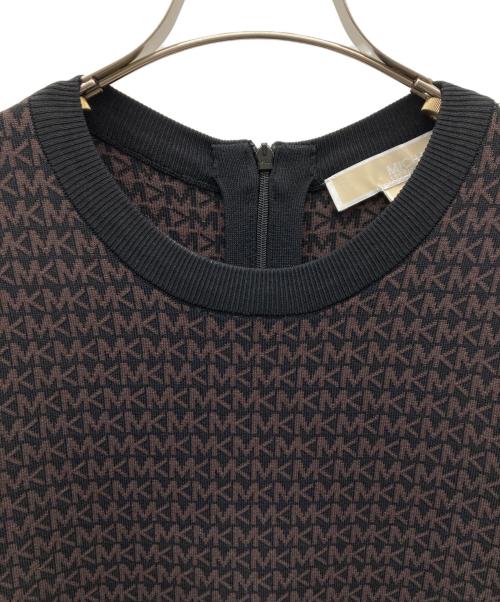 MICHAEL KORS（マイケル・コース）MICHAEL KORS (マイケル・コース) モノグラムニットワンピース ブラウン×ブラック サイズ:Sの古着・服飾アイテム