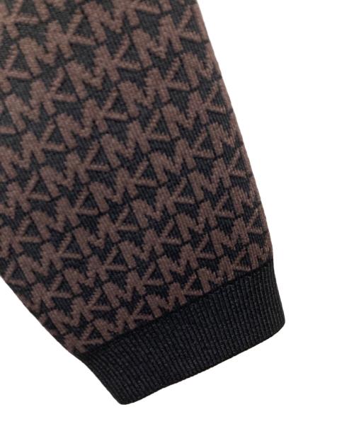 MICHAEL KORS（マイケル・コース）MICHAEL KORS (マイケル・コース) モノグラムニットワンピース ブラウン×ブラック サイズ:Sの古着・服飾アイテム