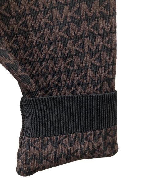 MICHAEL KORS（マイケル・コース）MICHAEL KORS (マイケル・コース) モノグラムニットワンピース ブラウン×ブラック サイズ:Sの古着・服飾アイテム