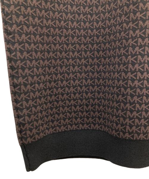 MICHAEL KORS（マイケル・コース）MICHAEL KORS (マイケル・コース) モノグラムニットワンピース ブラウン×ブラック サイズ:Sの古着・服飾アイテム