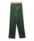 PLEATS PLEASEプリーツプリーズ）の古着「プリーツパンツ」｜グリーン