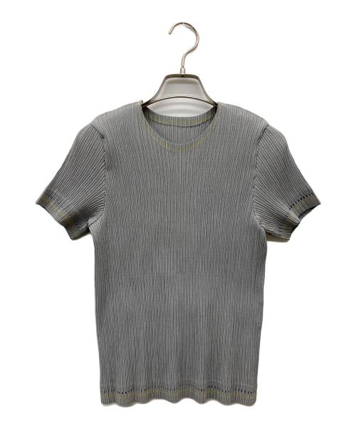 ISSEY MIYAKE（イッセイミヤケ）ISSEY MIYAKE (イッセイミヤケ) プリーツカットソー グレー サイズ:Mの古着・服飾アイテム