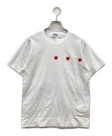 PLAY COMME des GARCONS（プレイコムデギャルソン）の古着「Printed Triple Small Red Heart T-Shirt」｜ホワイト