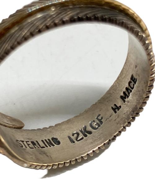 インディアンジュエリー（インディアンジュエリー）インディアンジュエリー (インディアンジュエリー) Silver&12K フェザーリング シルバー×ゴールド サイズ:20号の古着・服飾アイテム