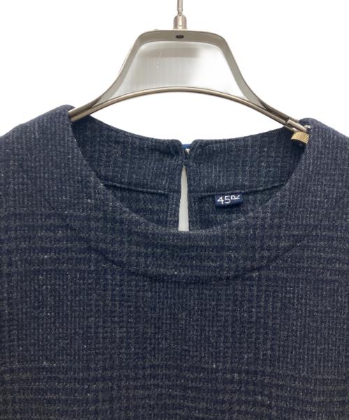 45R（フォーティファイブ・アール）45R (フォーティファイブ・アール) ウールツイードストレッチドレス ネイビー サイズ:3の古着・服飾アイテム