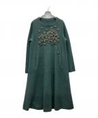 45Rフォーティファイブ・アール）の古着「装飾ウールツイードストレッチドレス」｜グリーン