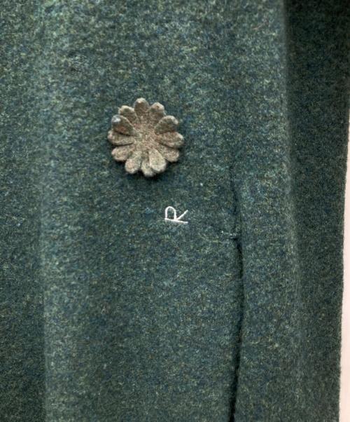 45R（フォーティファイブ・アール）45R (フォーティファイブ・アール) 装飾ウールツイードストレッチドレス グリーンの古着・服飾アイテム