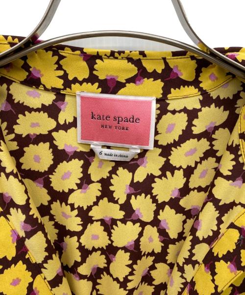 Kate Spade（ケイトスペード）Kate Spade (ケイトスペード) フラワーパターンワンピース イエロー サイズ:6の古着・服飾アイテム
