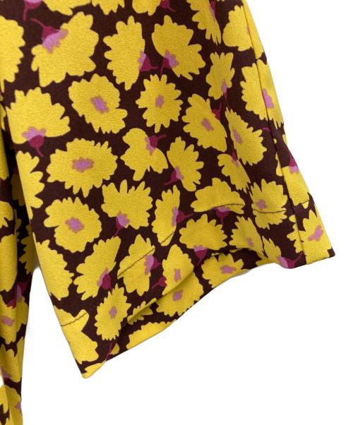 Kate Spade（ケイトスペード）Kate Spade (ケイトスペード) フラワーパターンワンピース イエロー サイズ:6の古着・服飾アイテム