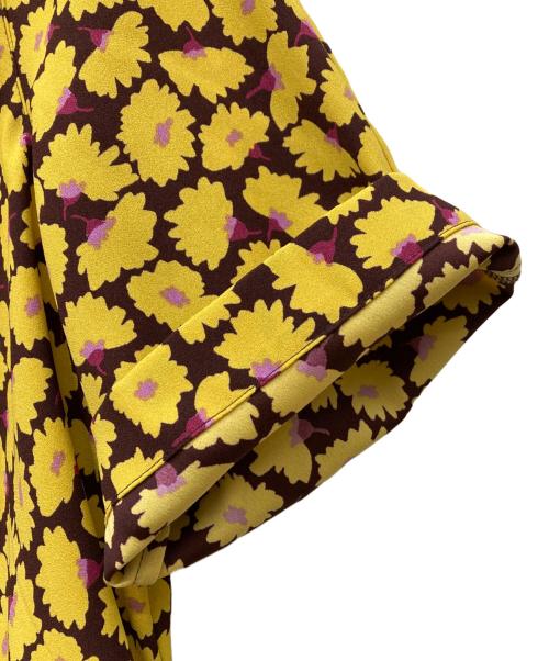 Kate Spade（ケイトスペード）Kate Spade (ケイトスペード) フラワーパターンワンピース イエロー サイズ:6の古着・服飾アイテム