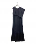 PLAN Cプランシー）の古着「襟付きノースリーブワンピース」｜ネイビー