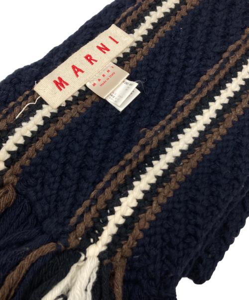 MARNI（マルニ）MARNI (マルニ) カシミヤブレンドストール ネイビー サイズ:-の古着・服飾アイテム