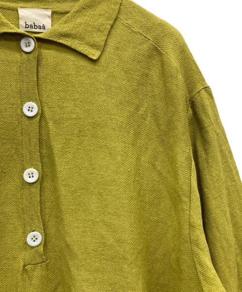 babaa（ババ）babaa (ババ) リネンシャツワンピース 黄緑 サイズ:FREEの古着・服飾アイテム