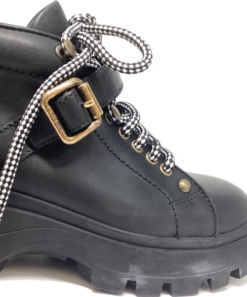 MIU MIU（ミュウミュウ）MIU MIU (ミュウミュウ) Ridged Sole Biker Boots ブラック サイズ:371/2の古着・服飾アイテム