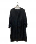 mina perhonenミナ ペルホネン）の古着「forest dot シルクワンピース」｜ブラック