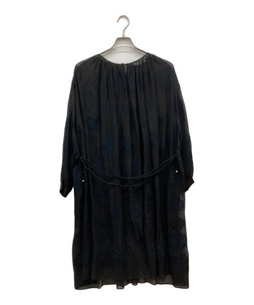 mina perhonen（ミナ ペルホネン）mina perhonen (ミナ ペルホネン) forest dot シルクワンピース ブラック サイズ:40の古着・服飾アイテム