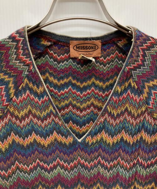 missoni（ミッソーニ）missoni (ミッソーニ) ジグザグ柄ニットワンピース マルチカラー サイズ:32の古着・服飾アイテム