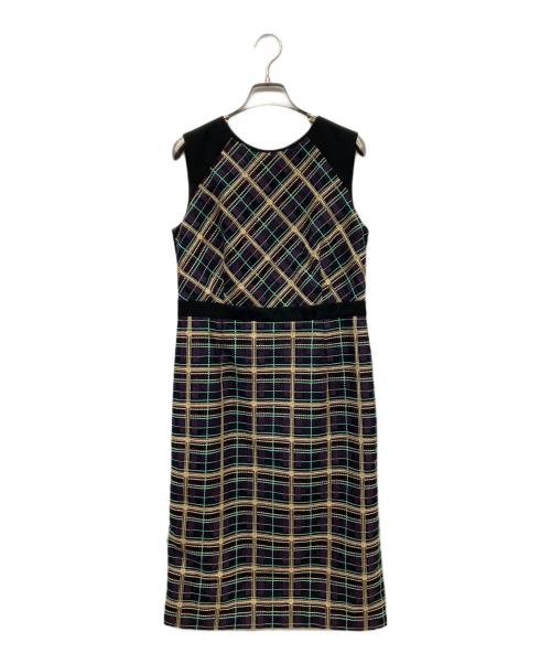 GRACE CONTINENTAL（（グレースコンチネンタル）GRACE CONTINENTAL (（グレースコンチネンタル) チェックレースノースリーブワンピース ブラック サイズ:38の古着・服飾アイテム