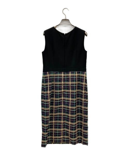 GRACE CONTINENTAL（（グレースコンチネンタル）GRACE CONTINENTAL (（グレースコンチネンタル) チェックレースノースリーブワンピース ブラック サイズ:38の古着・服飾アイテム