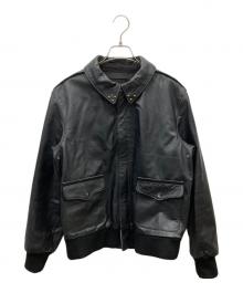 HORN WORKS（ホーンワークス）の古着「襟スタッズカウレザーブルゾン」｜ブラック