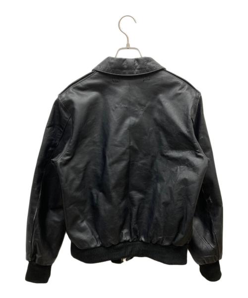 HORN WORKS（ホーンワークス）HORN WORKS (ホーンワークス) 襟スタッズカウレザーブルゾン ブラック サイズ:Lの古着・服飾アイテム