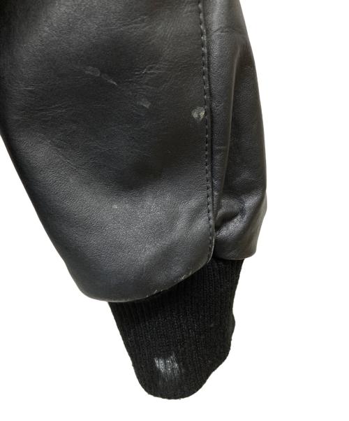 HORN WORKS（ホーンワークス）HORN WORKS (ホーンワークス) 襟スタッズカウレザーブルゾン ブラック サイズ:Lの古着・服飾アイテム