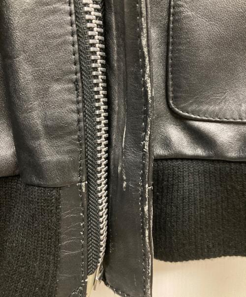 HORN WORKS（ホーンワークス）HORN WORKS (ホーンワークス) 襟スタッズカウレザーブルゾン ブラック サイズ:Lの古着・服飾アイテム