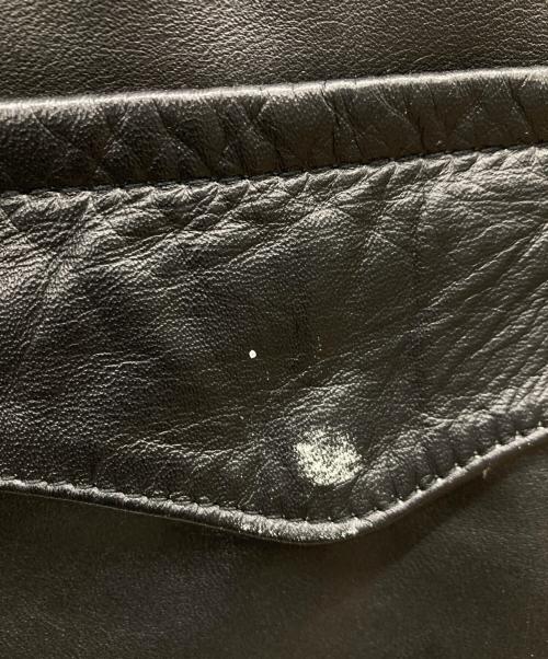 HORN WORKS（ホーンワークス）HORN WORKS (ホーンワークス) 襟スタッズカウレザーブルゾン ブラック サイズ:Lの古着・服飾アイテム