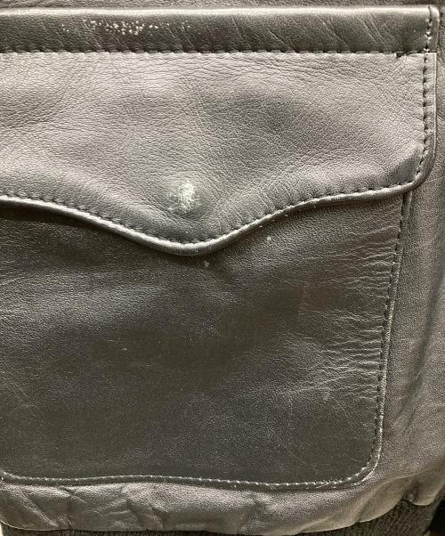 HORN WORKS（ホーンワークス）HORN WORKS (ホーンワークス) 襟スタッズカウレザーブルゾン ブラック サイズ:Lの古着・服飾アイテム