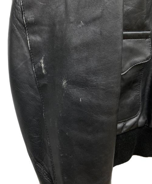 HORN WORKS（ホーンワークス）HORN WORKS (ホーンワークス) 襟スタッズカウレザーブルゾン ブラック サイズ:Lの古着・服飾アイテム