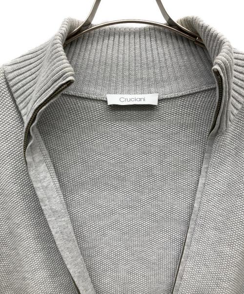 Cruciani（クルチアーニ）Cruciani (クルチアーニ) カノコ ジップアップニットブルゾン ライトグレー サイズ:48の古着・服飾アイテム