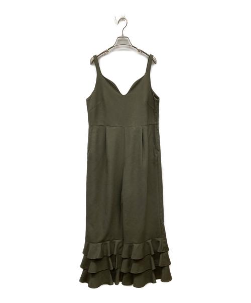 MUVEIL（ミュベール）MUVEIL (ミュベール) ティアードサロペット オリーブ サイズ:Lの古着・服飾アイテム