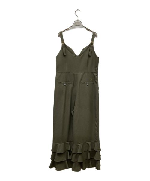 MUVEIL（ミュベール）MUVEIL (ミュベール) ティアードサロペット オリーブ サイズ:Lの古着・服飾アイテム