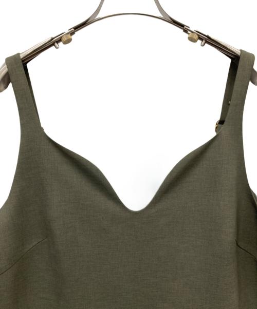 MUVEIL（ミュベール）MUVEIL (ミュベール) ティアードサロペット オリーブ サイズ:Lの古着・服飾アイテム