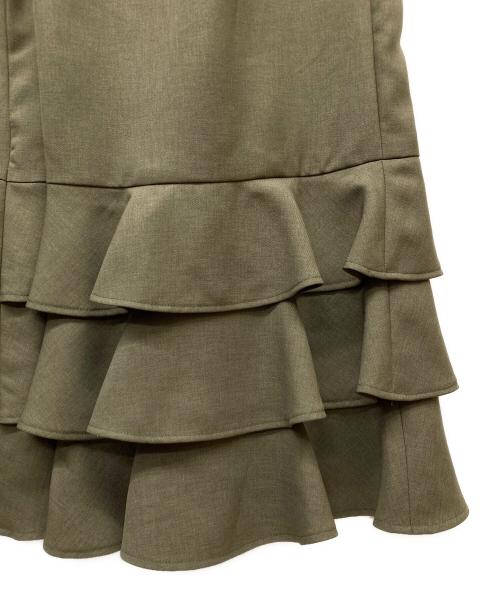 MUVEIL（ミュベール）MUVEIL (ミュベール) ティアードサロペット オリーブ サイズ:Lの古着・服飾アイテム