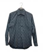 PRADAプラダ）の古着「総柄L/Sシャツ」｜ネイビー