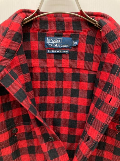 POLO RALPH LAUREN（ポロ・ラルフローレン）POLO RALPH LAUREN (ポロ・ラルフローレン) EMMONS WORK SHIRT レッド サイズ:Mの古着・服飾アイテム