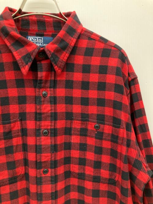 POLO RALPH LAUREN（ポロ・ラルフローレン）POLO RALPH LAUREN (ポロ・ラルフローレン) EMMONS WORK SHIRT レッド サイズ:Mの古着・服飾アイテム