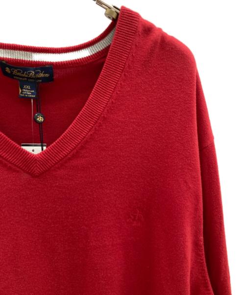 BROOKS BROTHERS（ブルックスブラザーズ）BROOKS BROTHERS (ブルックスブラザーズ) スーピマコットンVネックニット レッド サイズ:XXL 未使用品の古着・服飾アイテム