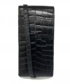 Saint Laurent Parisサンローランパリ）の古着「クロコ型押し フォンショルダーポーチ」｜ブラック