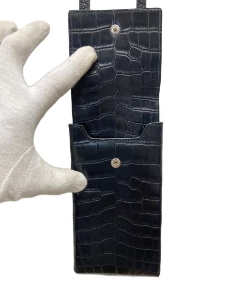 Saint Laurent Paris（サンローランパリ）Saint Laurent Paris (サンローランパリ) クロコ型押し フォンショルダーポーチ ブラックの古着・服飾アイテム