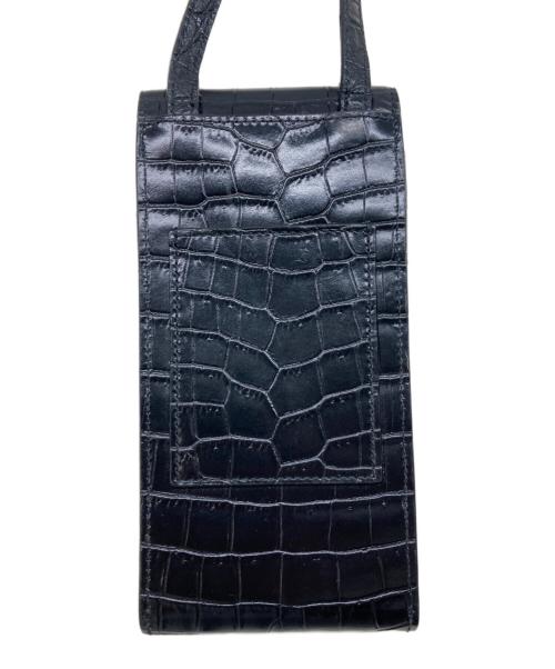 Saint Laurent Paris（サンローランパリ）Saint Laurent Paris (サンローランパリ) クロコ型押し フォンショルダーポーチ ブラックの古着・服飾アイテム