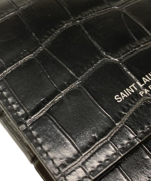 Saint Laurent Paris（サンローランパリ）Saint Laurent Paris (サンローランパリ) クロコ型押し フォンショルダーポーチ ブラックの古着・服飾アイテム