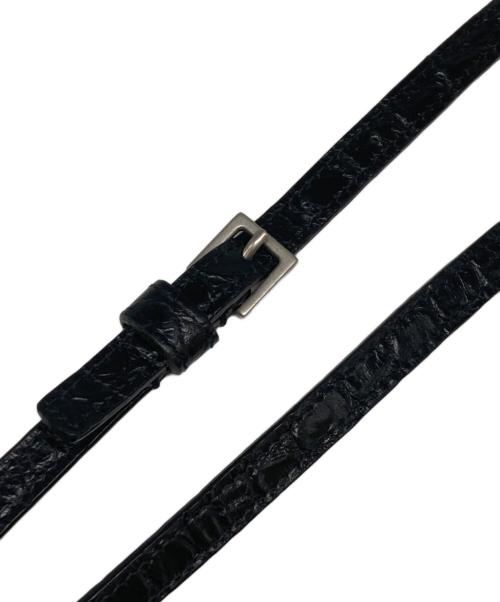 Saint Laurent Paris（サンローランパリ）Saint Laurent Paris (サンローランパリ) クロコ型押し フォンショルダーポーチ ブラックの古着・服飾アイテム