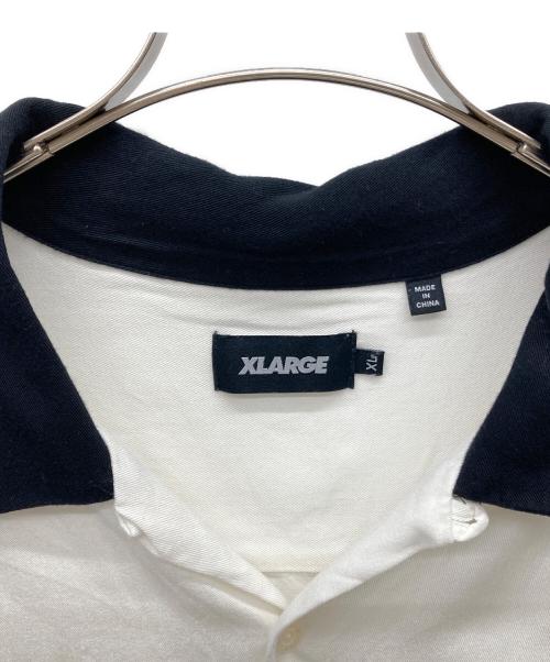 X-LARGE（エクストララージ）X-LARGE (エクストララージ) PERMANENT VACATION 刺繍 ボーリングシャツ ホワイト×ブラック サイズ:XLの古着・服飾アイテム